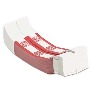 MMF INDUSTRIES Self-Adhesive Currency Straps, $500 In $5 Bills, 1000 Bands/Box