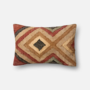 ED ELLEN DEGENERES CRAFTED BY LOLOI Geometric Jute / Sisal Throw Pillow