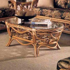 SOUTH SEA RATTAN Glass Top Coffee Table