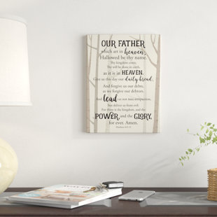 AFRICAN AMERICAN EXPRESSIONS Lord's Prayer Wall Plaque Textual Art On Wood in Cream