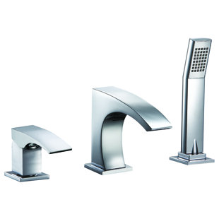 AGUA CANADA Single Handle Deck Mounted Roman Tub Faucet Trim with Diverter and Handshower
