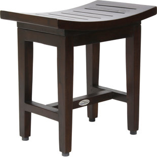 AQUA TEAK Maluku™ Lotus Patented Mocha Shield Shower Bench
