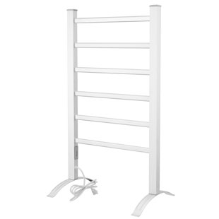 LCM HOME FASHIONS Heat Rails Drying Rack Free Standing Electric Towel Warmer Silver