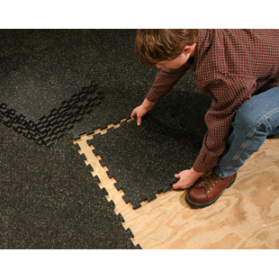 SUPERMATS INC 3/8'' SuperLock Interlocking Rubber Tiles (Set of 6)