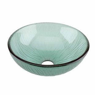 THE RENOVATORS SUPPLY INC. Bathroom Tempered Glass Vessel Sink With Drain Frosted Green Mini Bowl Basin