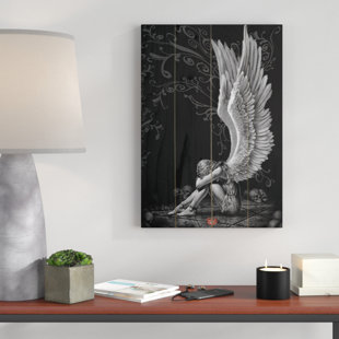 EAST URBAN HOME Spiral Enslaved Angel Graphic Art Plaque