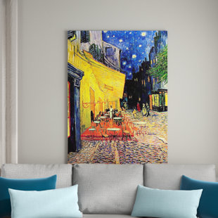 ROSALIND WHEELER Holzbild The Cafe Terrace on the Place Du Forum Arles at Night von Vincent Van Gogh