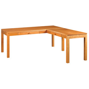 SPECTRA WOOD Franklin L-Shaped Solid Wood Writing Desk