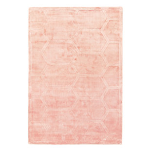MERCER41 Solid Colour Hand Woven Pink Area Rug