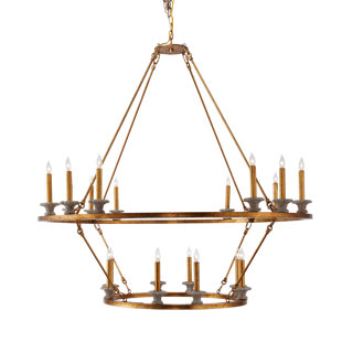 AIDAN GRAY Callum 20 - Light Dimmable Wagon Wheel Chandelier