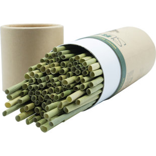 SANDICAST Biodegradable Water Bamboo Disposable Straws & Drink Accessories (Set of 100)