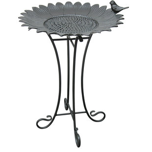 INNOVA HEARTH AND HOME Sunflower Metal Birdbath