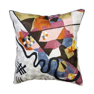MODETTI USA LLC Taj Hotel Kandinsky Hand Embroidered Throw Pillow Cover