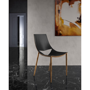 MODLOFT BLACK Sloane Leather Solid Back Side Chair