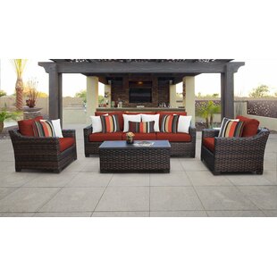 KATHY IRELAND HOMES & GARDENS BY TK CLASSICS 5 - Person Outdoor Seating Group with Cushions