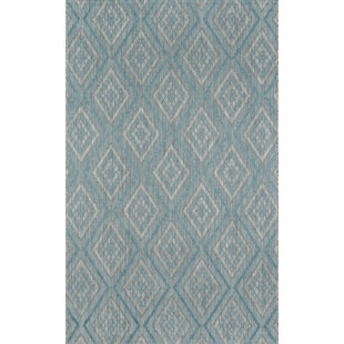 MADCAP COTTAGE BY HOWARD ELLIOTT COLLECTION Geometric Light Blue Area Rug