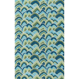 MADCAP COTTAGE BY HOWARD ELLIOTT COLLECTION Embrace Cloud Club Hand-Hooked Cotton Green Area Rug