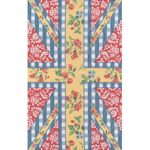 MADCAP COTTAGE BY HOWARD ELLIOTT COLLECTION Summer Garden Handmade Wool Blue/Red Rug