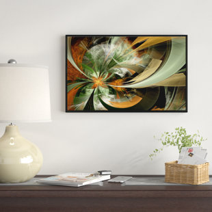 EAST URBAN HOME " Symmetrical Orange Green Fractal Flower "