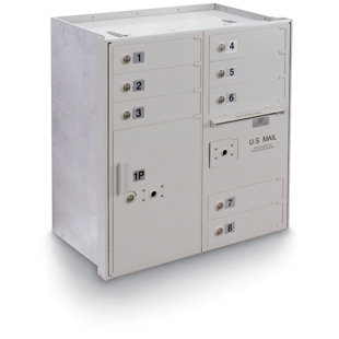 POSTAL PRODUCTS UNLIMITED, INC. High Security 8 Door Front Load 4C Horizontal Mail Center with 1 Parcel Locker