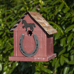 HOME BAZAAR Bird in Hand Huntington Horseshoe House 10 in x 7.5 in x 7.5 in Birdhouse