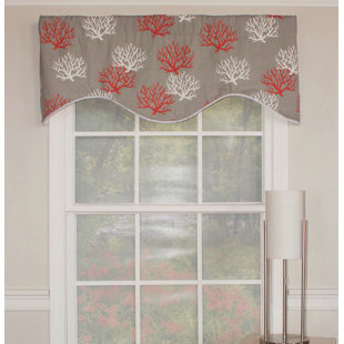 RLF HOME Floral Cotton Blend Scalloped 50'' W Window Valance