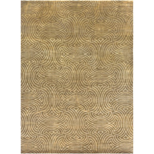 CANDICE OLSON RUGS Luminous Handmade Hand-Knotted Wool Brown Rug
