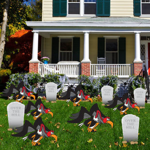 THE HOLIDAY AISLE® 11 Piece Over the Hill with Buzzards and Tombstones Yard Garden Stake Set