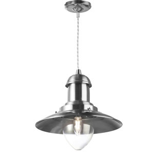 BEACHCREST HOME Meeki 1 - Light Dome Teardrop Fisherman Style Pendant