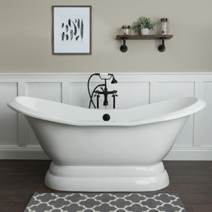 CHEVINGTON 72'' x 30.2'' Freestanding Soaking Cast Iron Bathtub