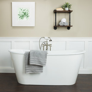 CHEVINGTON 67'' x 30'' Freestanding Soaking Cast Iron Bathtub