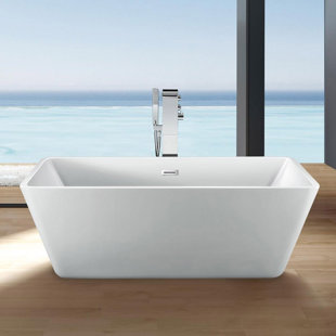 CHEVINGTON Ella 63.5'' x 28.5'' Freestanding Soaking Acrylic Bathtub