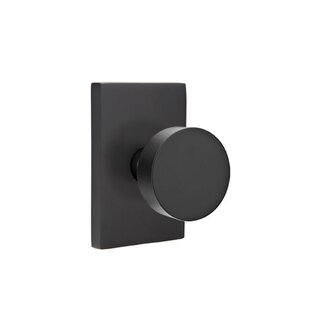 EMTEK Passage Round Knob with Modern Rectangular Rose