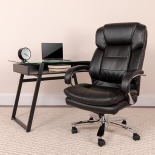 Belladonna Big & Tall LeatherSoft Ergonomic Office Chair with Headrest and Loop Arms by Flash Furniture