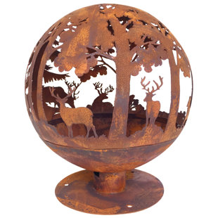 CASTLETON HOME Fire Globe Laser Cut Woodland