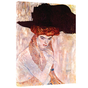 ARTWALL The Black Feather Hat On Canvas by Gustav Klimt Print