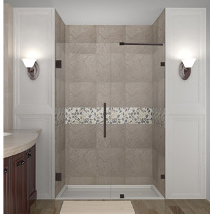 ASTON Nautis 69.25" - 70.25" x 72" Hinged Frameless Shower Door