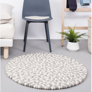 MYFELT Round Hella Geometric Wool Hand Woven Area Rug