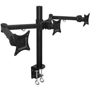 Mount-It Triple Monitor Mount | 3 Monitor Desk Stand | Fits Three Computer Screens 19 - 24 Inches