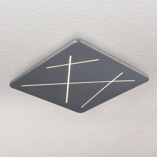 VONN LIGHTING Tureis LED Brushstroke 18" Integrated LED ETL Certified Ceiling Light Square Flush Mount in Silver