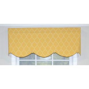 RLF HOME Geometric Scalloped 50'' W Window Valance