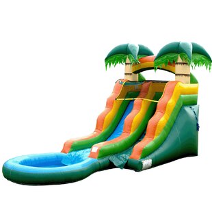 HeroKiddo 13 FT Summer Breeze Commercial Grade Water Slide with Splash Pool for Kids (with Blower)