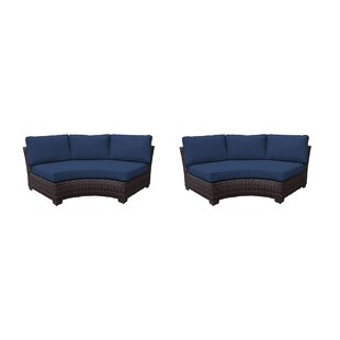 KATHY IRELAND HOMES & GARDENS BY TK CLASSICS kathy ireland Homes & Gardens River Brook Curved Armless Sofa 2 Per Box Patio Chair (Set of 2)