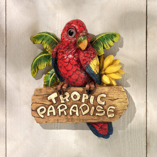 DESIGN TOSCANO Tropic Parrot Paradise Wall Sculpture