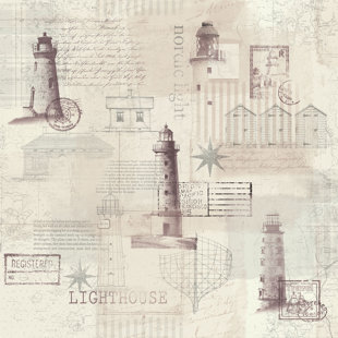 GALERIE WALLCOVERINGS Skagen Lighthouses 33' L x 21" W Wallpaper Roll