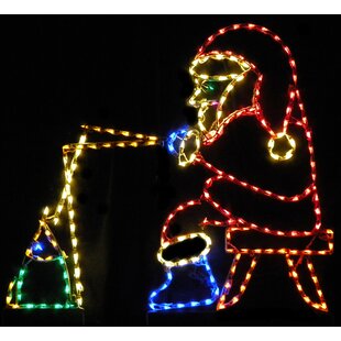 LORI'S LIGHTED D'LITES Animated Fishing Santa Christmas Holiday Lighted Display