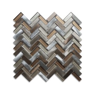 WS TILES® Twilight Series 0.5" x 2" Straight Edge Metal and Glass Mosaic Tile