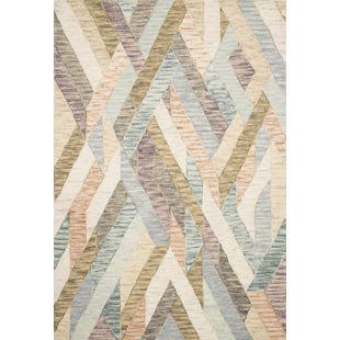 JUSTINA BLAKENEY X LOLOI Handmade Loope/Hooked Wool Cream Rug
