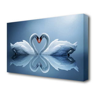 EAST URBAN HOME Leinwandbild Heart Shaped Swans Wild Life