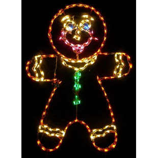LORI'S LIGHTED D'LITES Gingerbread Boy Christmas Holiday Lighted Display